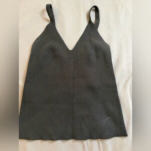 Black Ribbed Tank Top